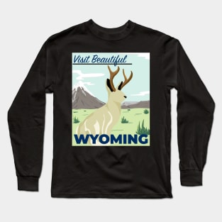 Visit Beautiful Wyoming Jackalope Long Sleeve T-Shirt